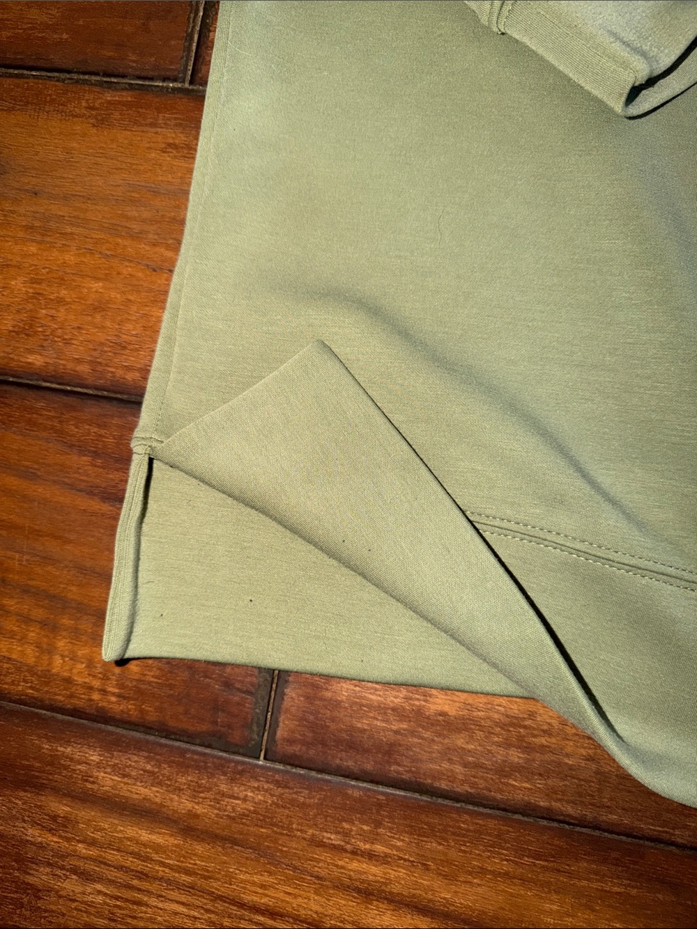 Jones & Co Relaxed V-Neck Sweatshirt in Light Olive - Picture 5 of 5